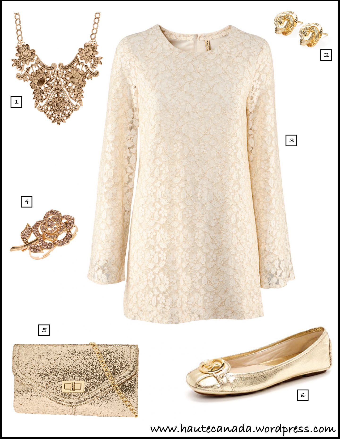 Haute’s Online Stylist: A Champagne and Lace NYE