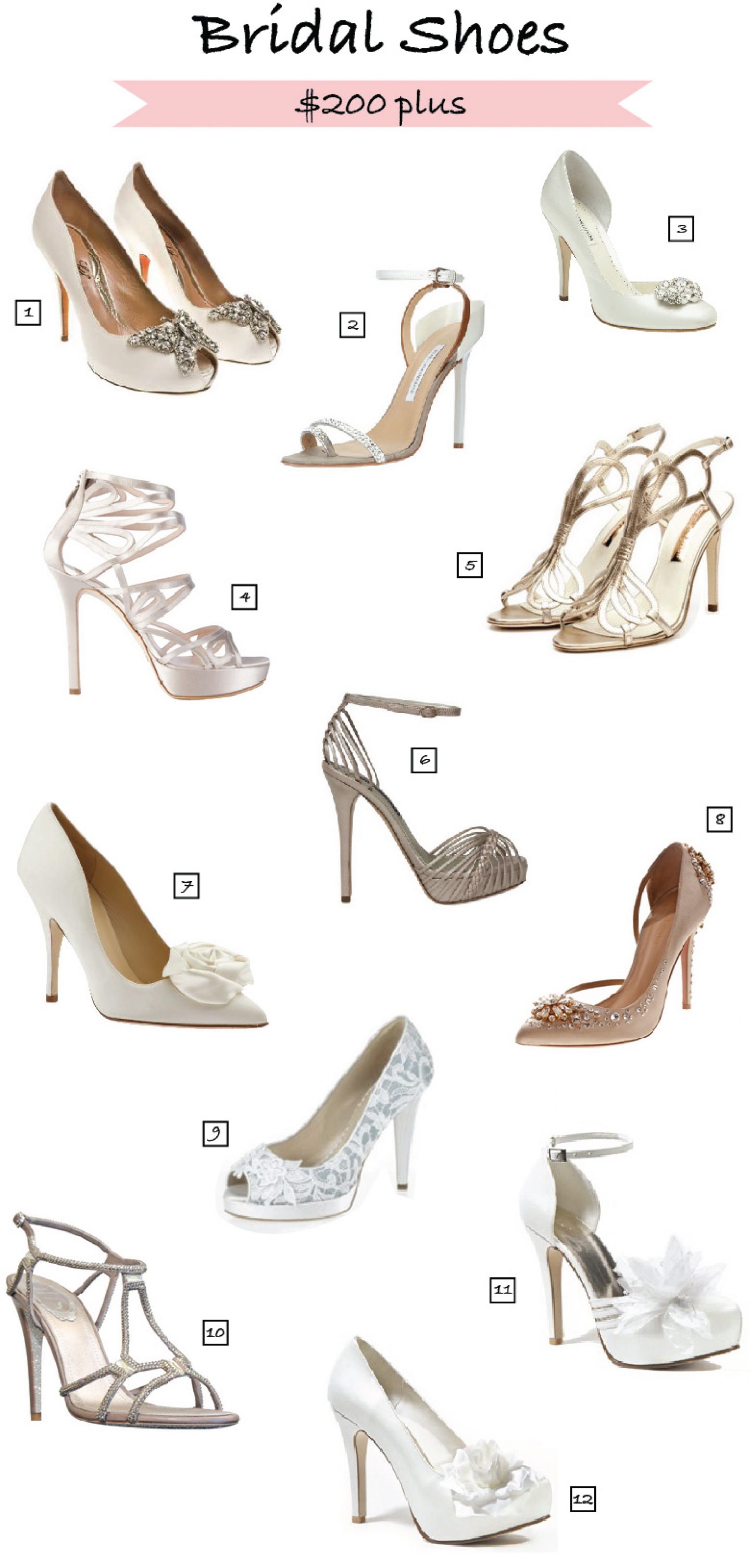 Pretty Bridal Shoes over $200