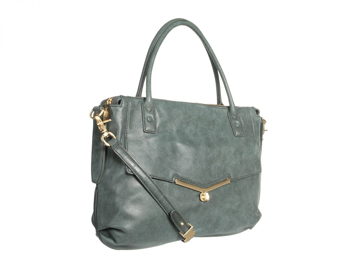 Botkier – Valentina Satchel in Emerald Cowhide/Gunmetal