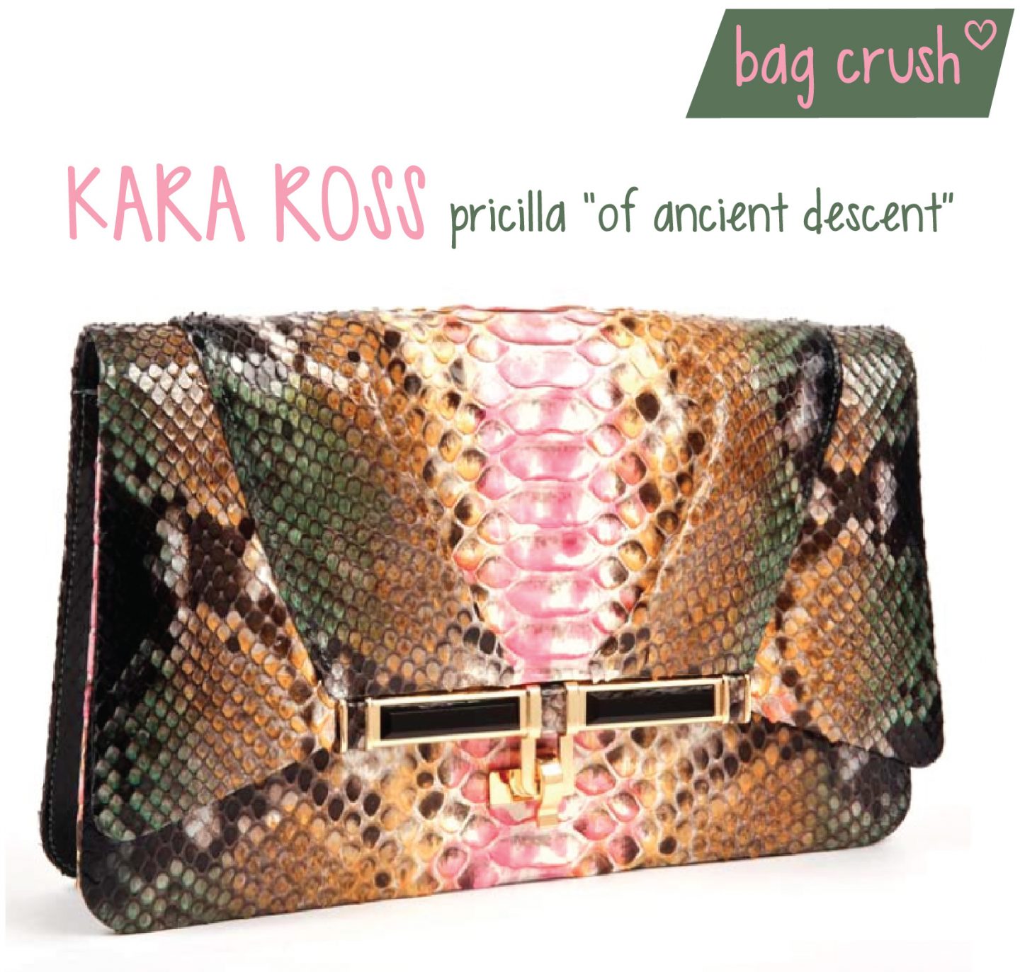 Bag Crush: Kara Ross pricilla ‘of ancient descent’ vs. Kara Ross itty bitty trinity ‘rio, triad’