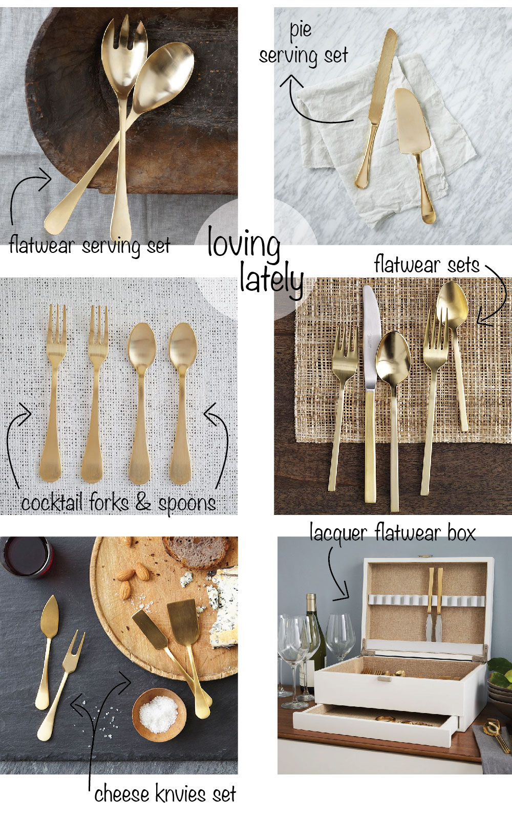 gold flatare, gold lacquer, gold cutlery, west elm, dinnerware, entertaining, table setting, home decor, home inspiration, gift ideas, gift giviing, what to put on a wedding registry