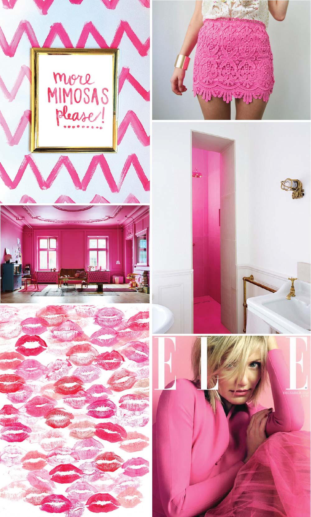 hot pink inspiration, pink mood board,