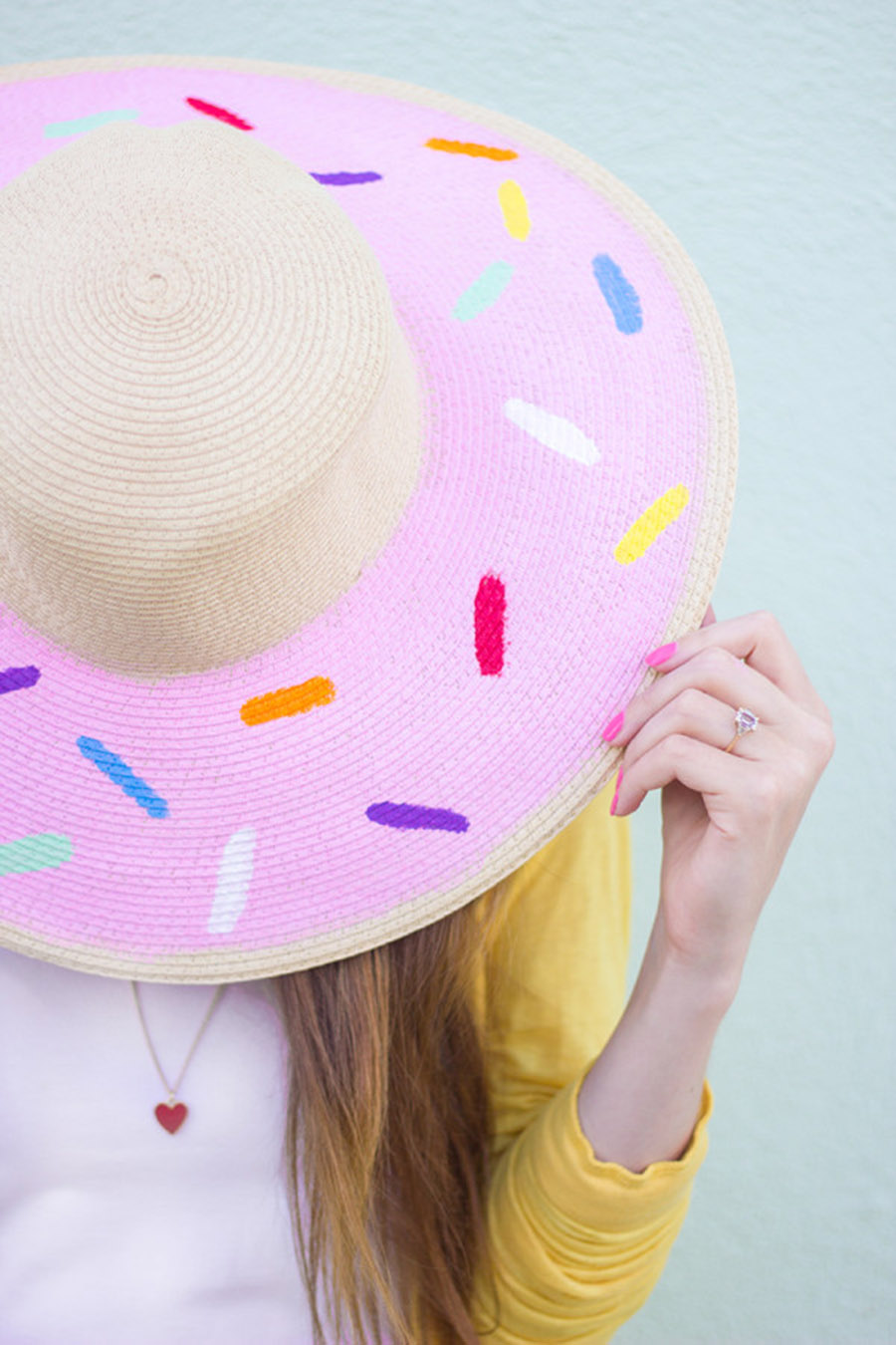 DIY Donut Hat, Summer DIY, How To Paint A Hat, Donut DIY Ideas, Summer Hats