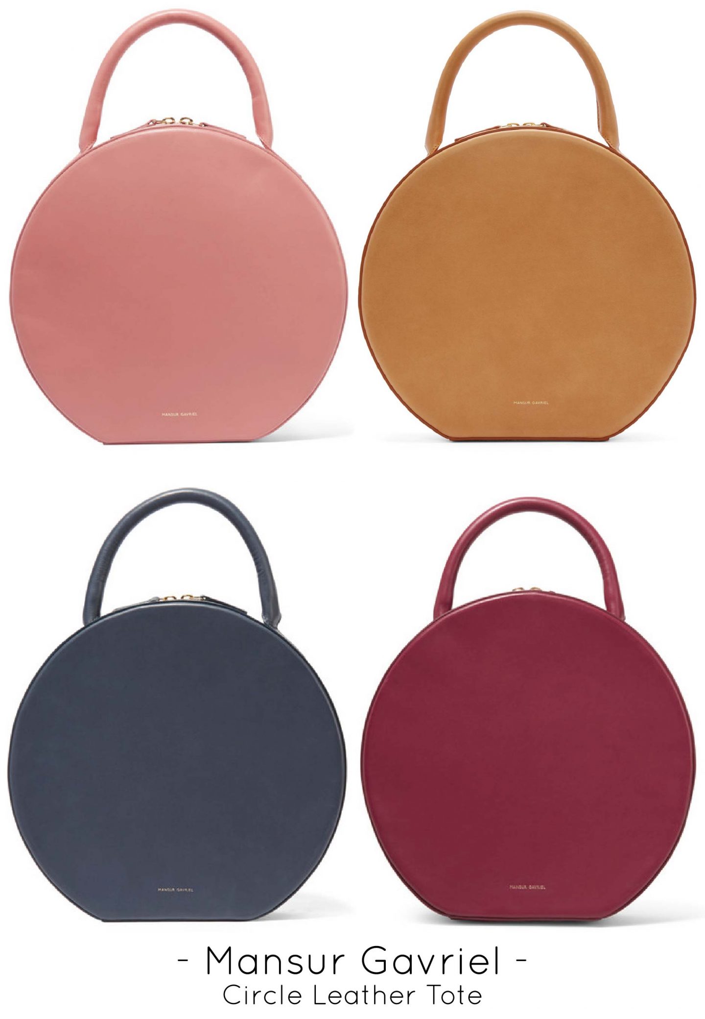 Mansur Gavriel Circle Leather Tote Bag, Designer Handbags