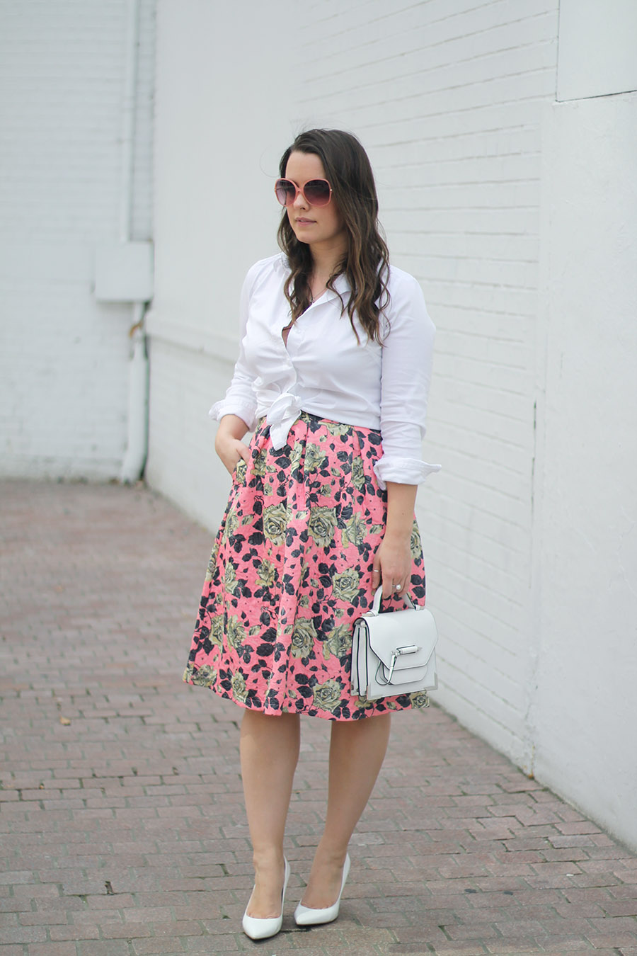 Outfit // Floral Midi Skirt