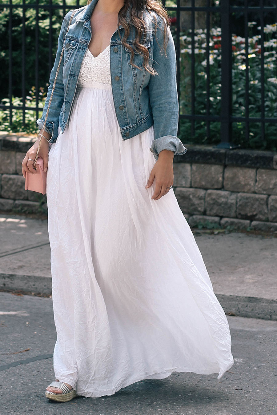 whitemaxidresswithdenimjacketfashionstyleideas A Side Of Style — free download
