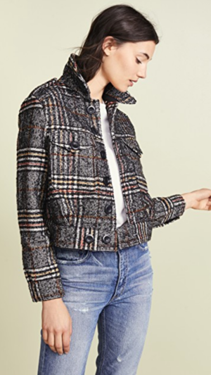 Tweed Plaid Motorcycle Jacket