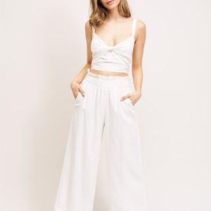 white linen pants