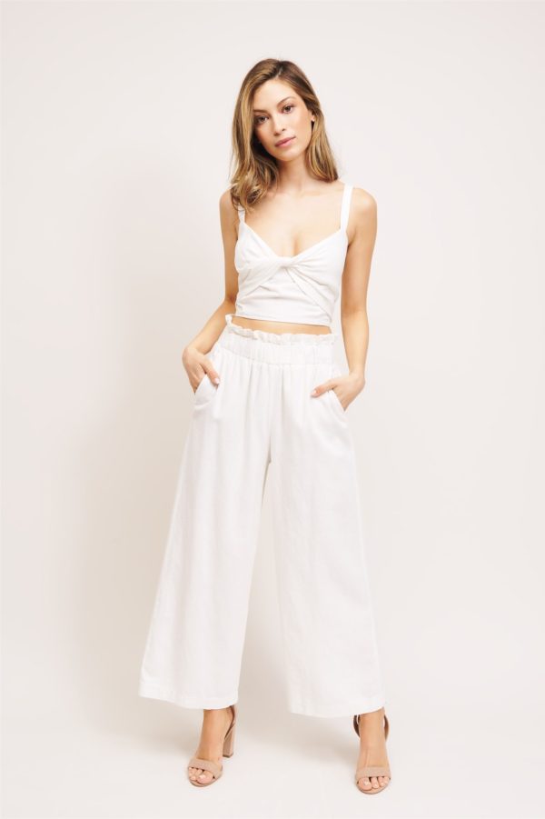 white linen pants